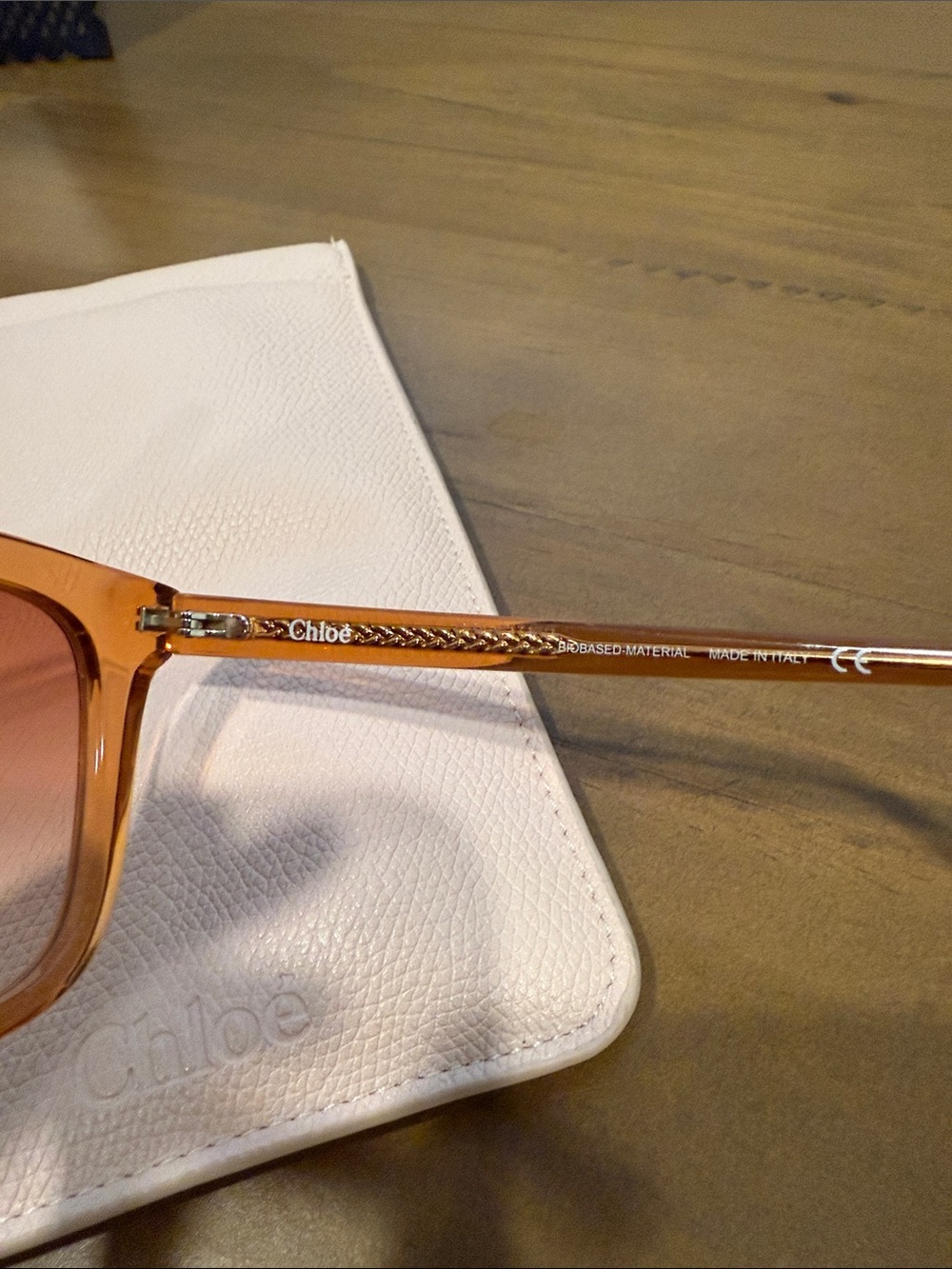 Chloé Esther Square Translucent Amber Sunglasses CH0079S - Picture 3 of 7